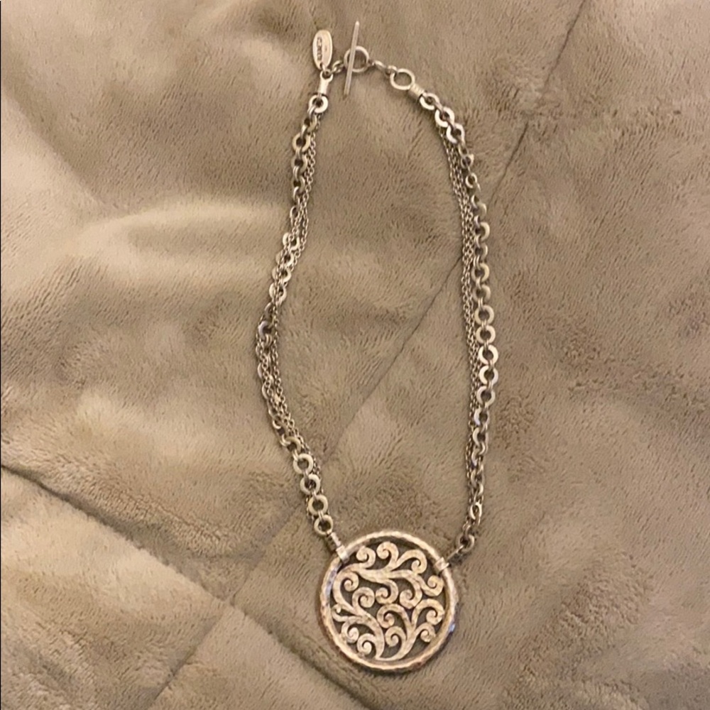 Lois Hill triple strand sterling necklace.